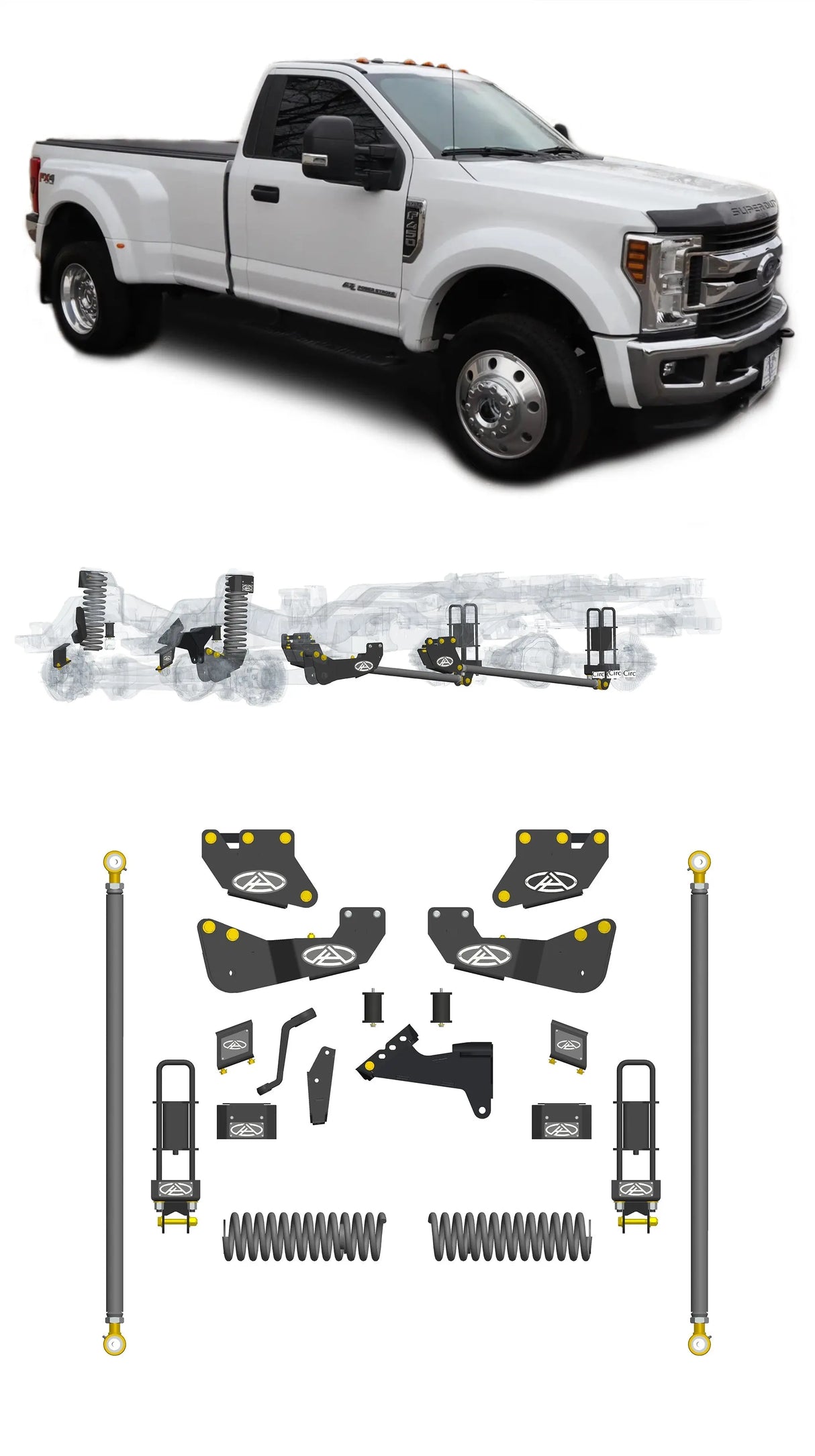 Any Level 4.5" Static Lift - Base System: F-450, Dual Rear Wheel (2017-2019) Any Level Lift