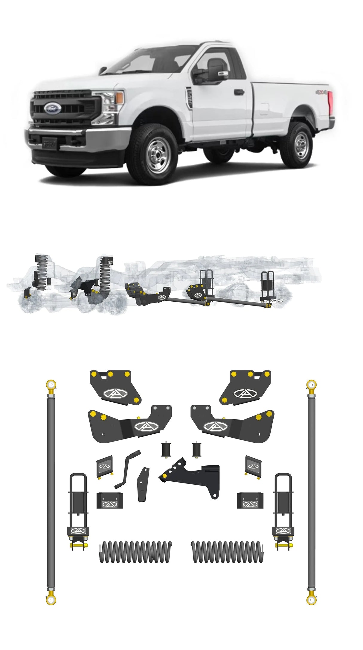 Any Level 5.5" Static Lift - Base System: F-250/F-350, Single Rear Wheel (2020-2022) Any Level Lift