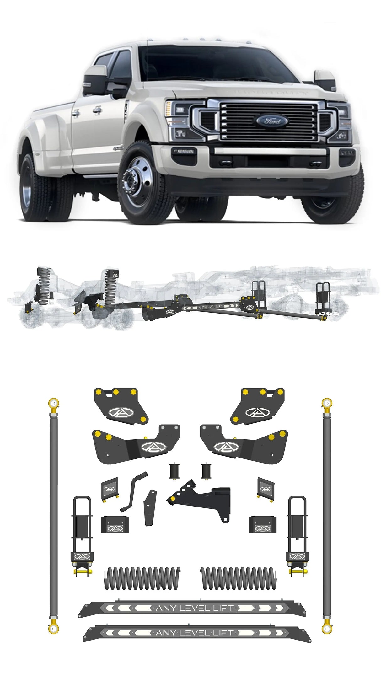 Any Level 5.5" Static Lift - Base System: F-450, Dual Rear Wheel (2020-2022) Any Level Lift