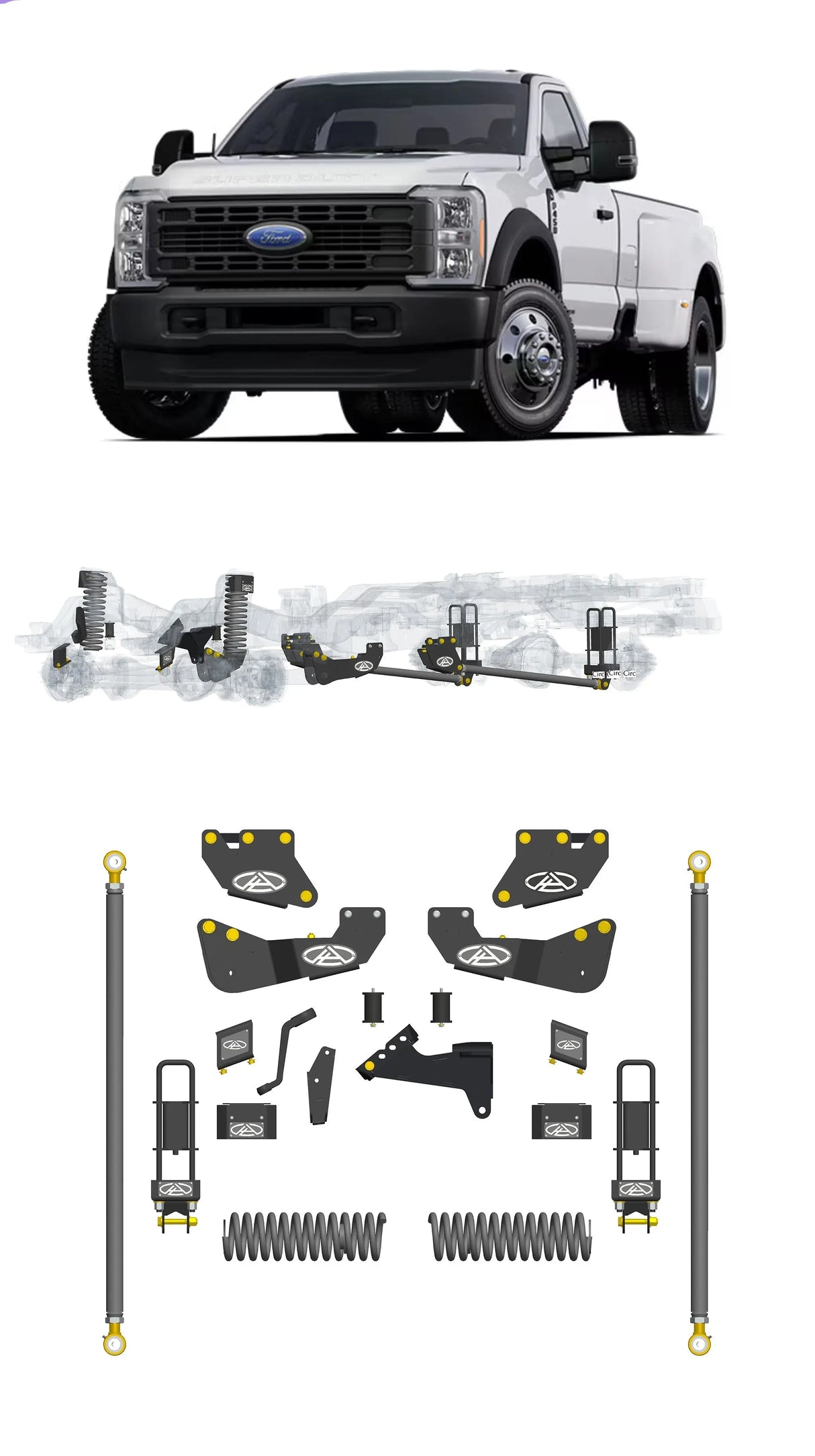 Any Level 5.5" Static Lift - Base System: F-350, Dual Rear Wheel (2023+) Any Level Lift