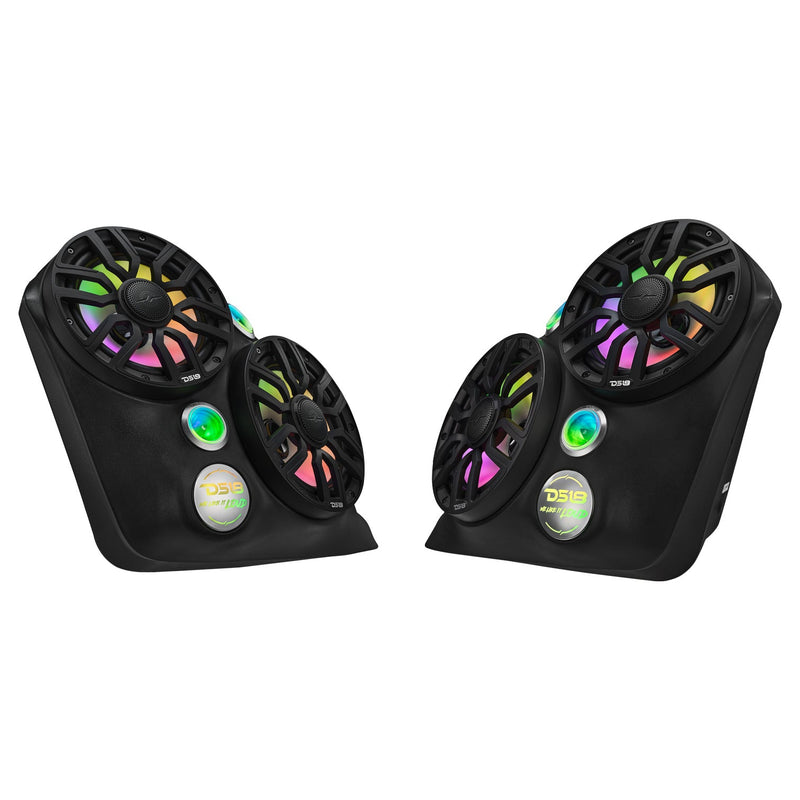 Polaris Slingshot Dual Front Fender 8” Loaded Speaker Pods with Digital LED Lighting