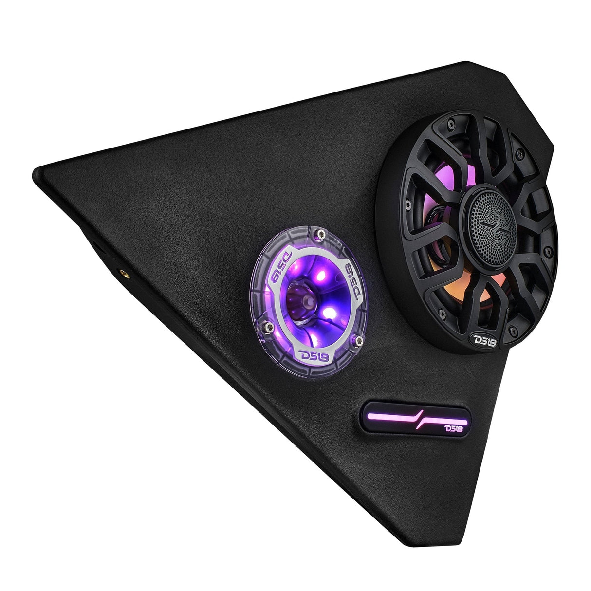 Polaris Slingshot Front Kick Panel Speaker Pods Loaded | 2 x NXL-IQ6/BK & 2 x PRO-TW1LD and Digital LED Lights | 2015 - Current