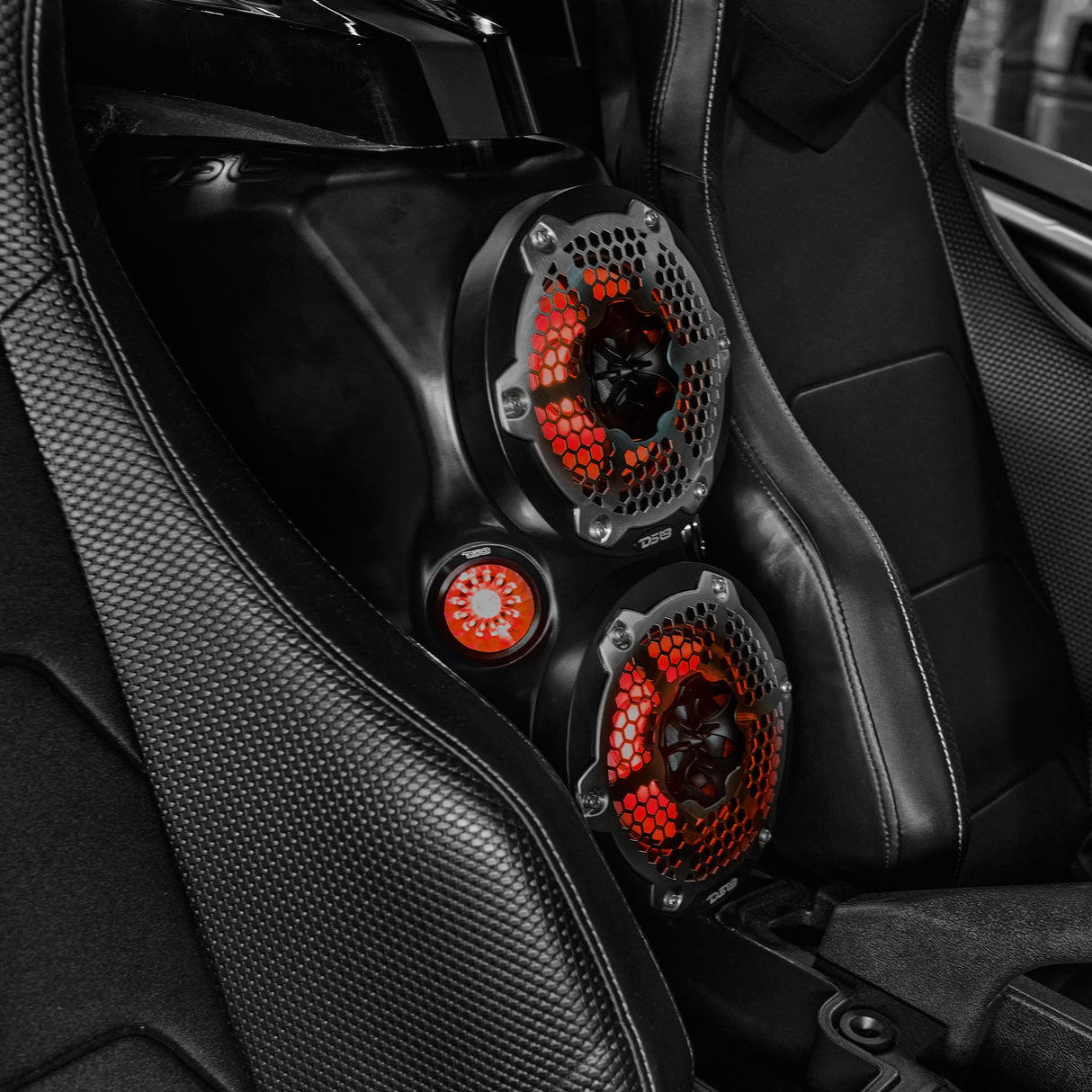 Polaris Slingshot Waterfall Center Console Empty Enclosure fits 2 x 6.5" Speakers & 2 x 2.28" Bullet Tweeter | 2015 - Current