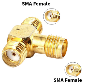 SMA Triple T Adapter Female to x2 Female Connector TekShack