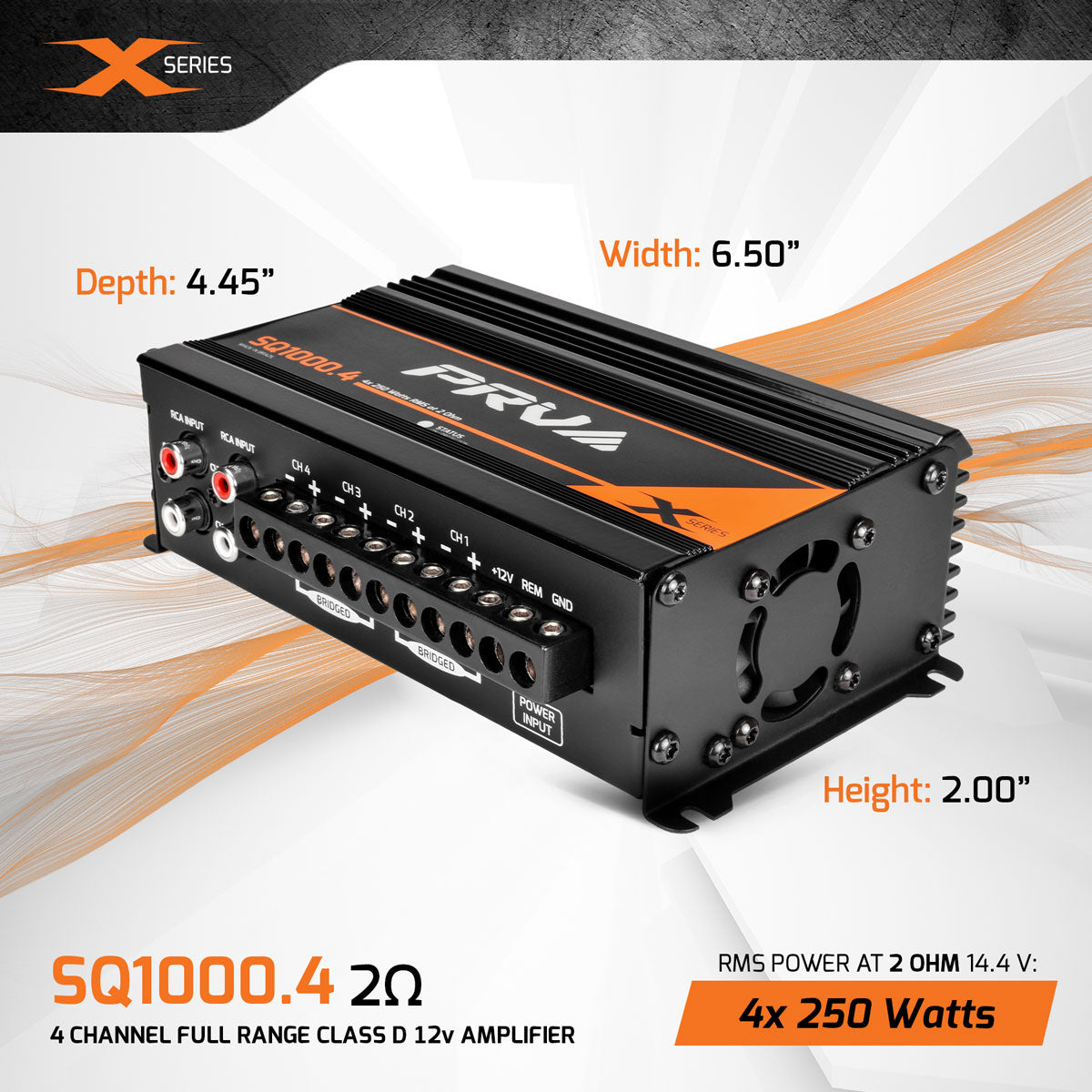 PRV Audio SQ1000.4 4 Channel Mini Amplifier 2 Ohm