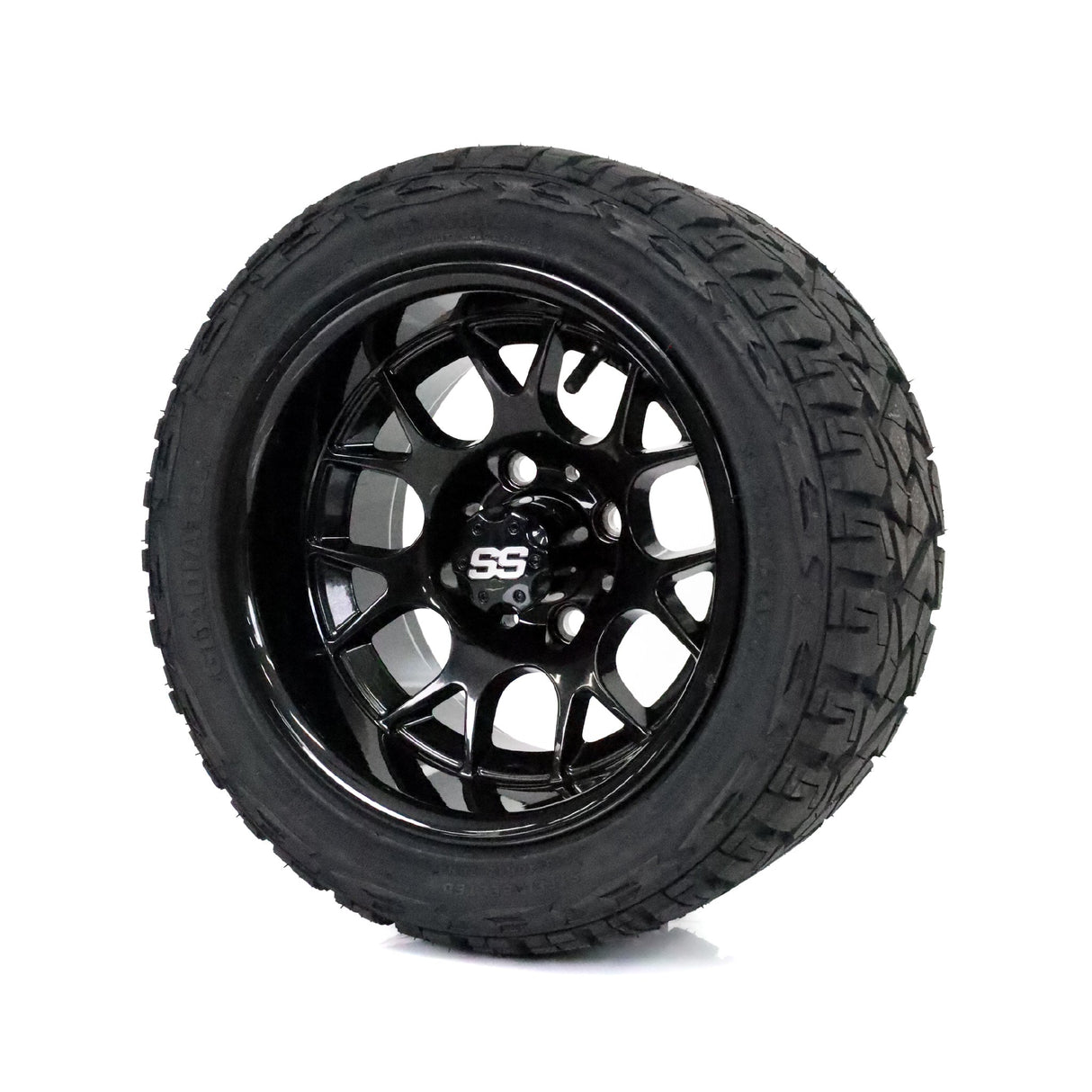 SS Wheels Alpha 12x7 Gloss Black & X Comp X/T Tire Package