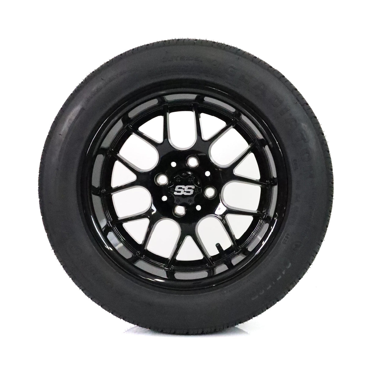 SS Wheels Alpha 14x7 Gloss Black & X Comp H/T Tire Package