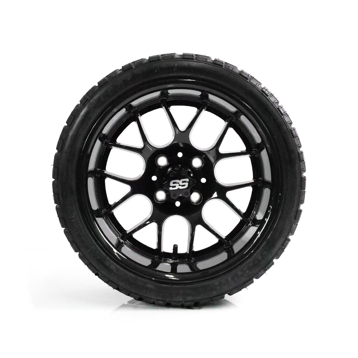 SS Wheels Alpha 14x7 Gloss Black & X Comp X/T Tire Package