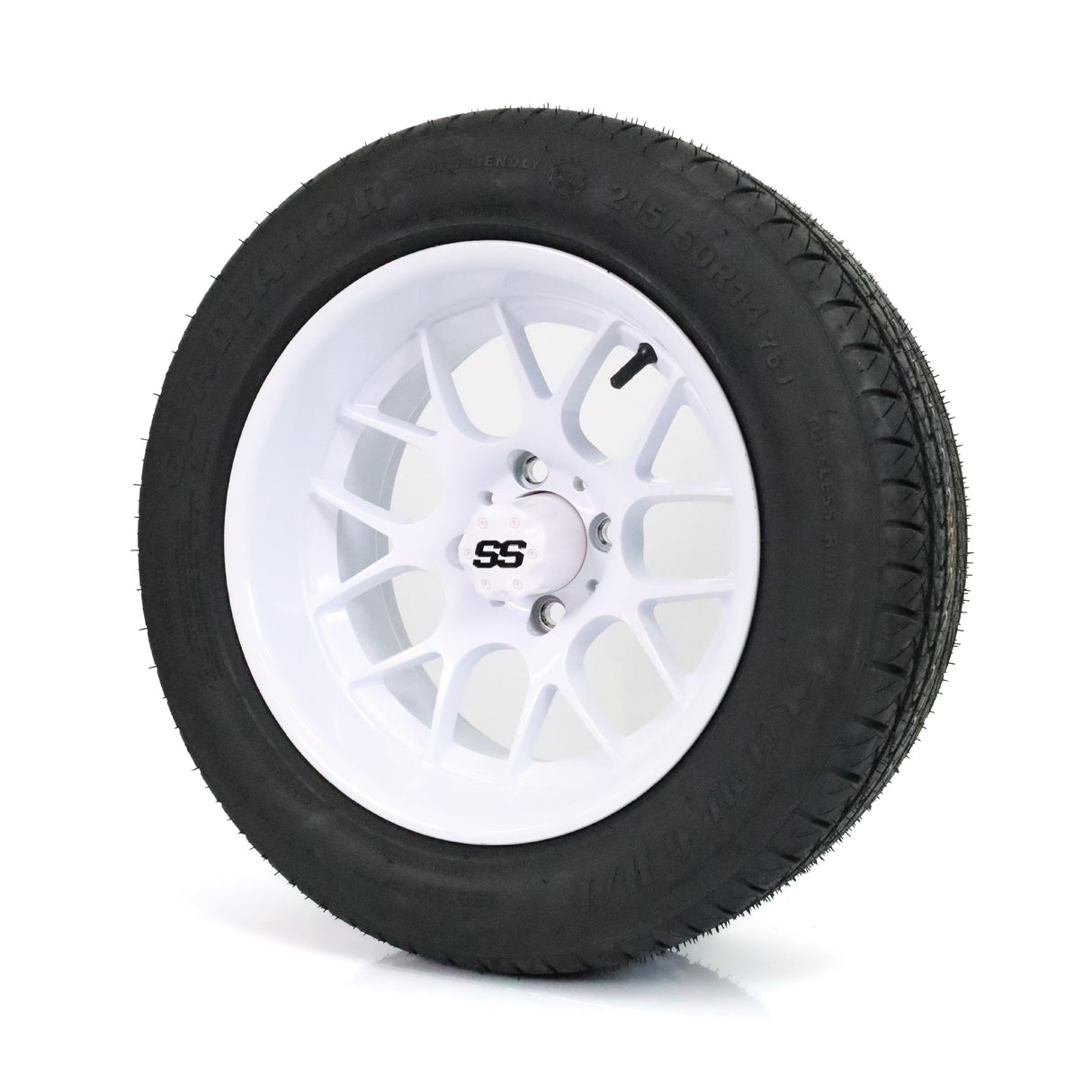 SS Wheels Alpha 14x7 Gloss White & X Comp H/T Tire Package