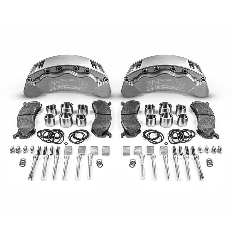 American Made B6-Brawler 6 Piston Direct Fit Billet Aluminum Rear Disc Brake Kit W/DS Rotors. Clear A414-21-DS