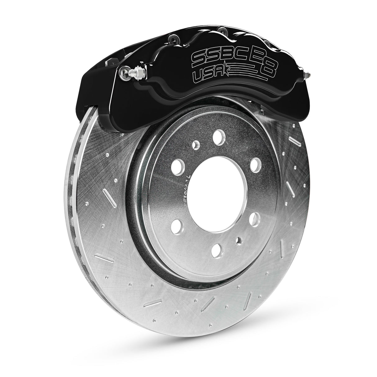 American Made B8-Brawler 8 Piston Direct Fit Front Caliper Disc Brake Kit W/DS Rotors. Black A414-20BLK-DS