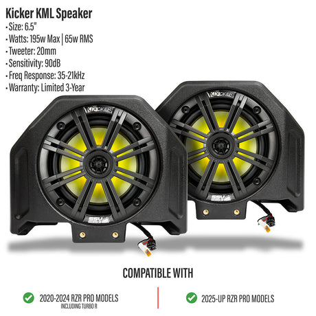 2020-2026 Polaris® RZR Pro R / Turbo R / Pro S / Pro XP 6.5" Rear-Hump Speaker-Pods