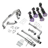 Exhaust Header/Catback w/ Downpipe Up-pipe All-In-One Kit for 2002-2006 Subaru Impreza WRX/STI