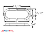 6" Oval LED Surface Mount Red Taillight; Optronics