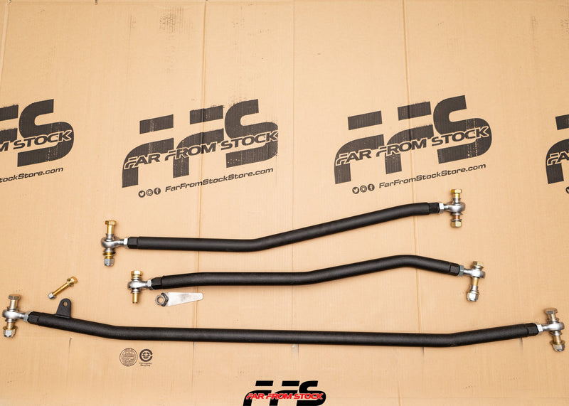 19-23 5th Gen Ram Steering Combo Tie Rod / Drag Link / Track Bar 2500 3500 Dual Stabilizer Tie Rod Only. Includes bar and two loaded rod ends, two stabilizer mounting bolts and spacers.