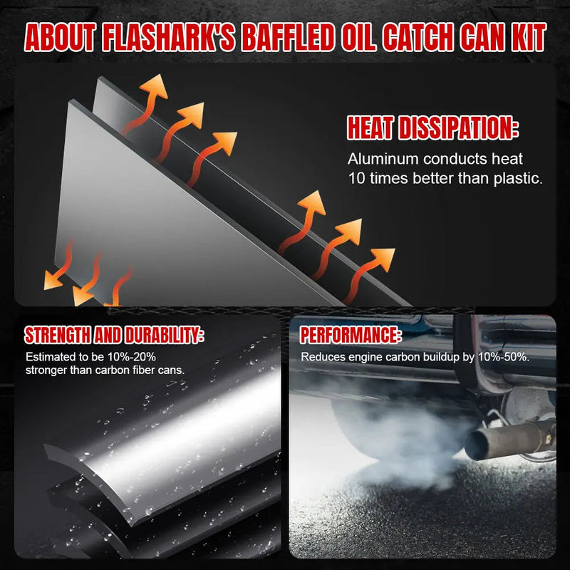 For 2013-2020 Subaru BRZ/Toyota 86/Scion FR-S Baffled Oil Catch Can PCV Side Flashark