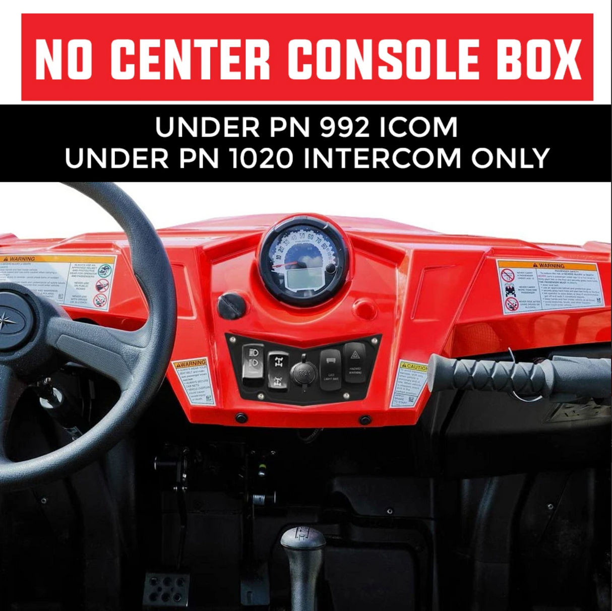 PCI Race Radios Polaris RZR No-box ICOM Radio and Intercom Bracket