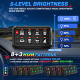 8-Gang Switch Panel With RGB And Remote Control Bluetooth App GGLighting