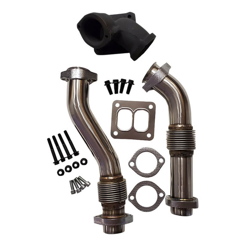 (1994.5-1997) F-Series - OBS Stainless Bellowed Up Pipes Full Force Diesel