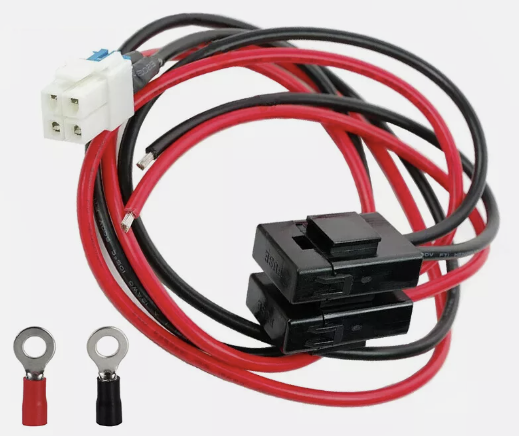 Dual Fused 4-Pin DC Power Cable with Ring Terminals TekShack