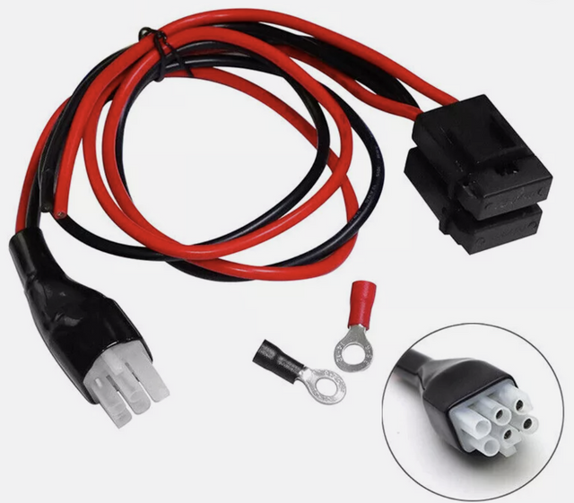Dual Fused 6-pin DC Power Cord Cable w/Ring Terminals TekShack
