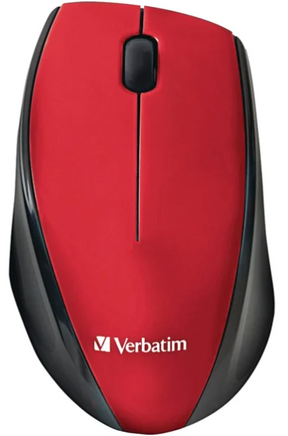 Verbatim® Cordless Blue-LED Mouse – 2.4GHz Wireless, 3-Button, Multi-Trac, Red TekShack