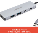 RadioShack 5 Port 2 Type C 2 USB HDMI Type C Adapter 2605172 Radio Shack
