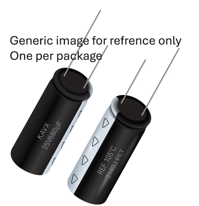 47UF 25V Radial Electrolytic Capacitor TekShack