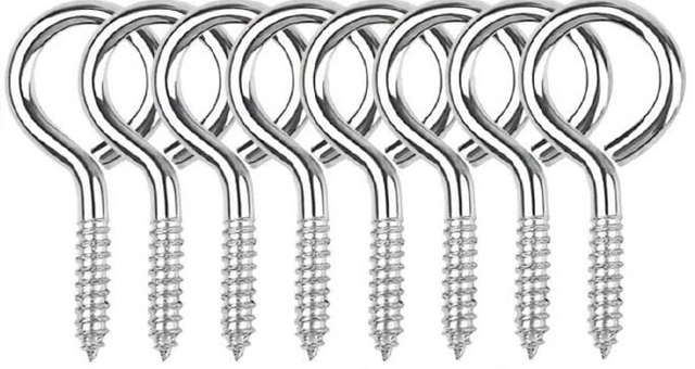 Steel Screw Eye Hooks, 200LB, 2-1/2 Inches TekShack