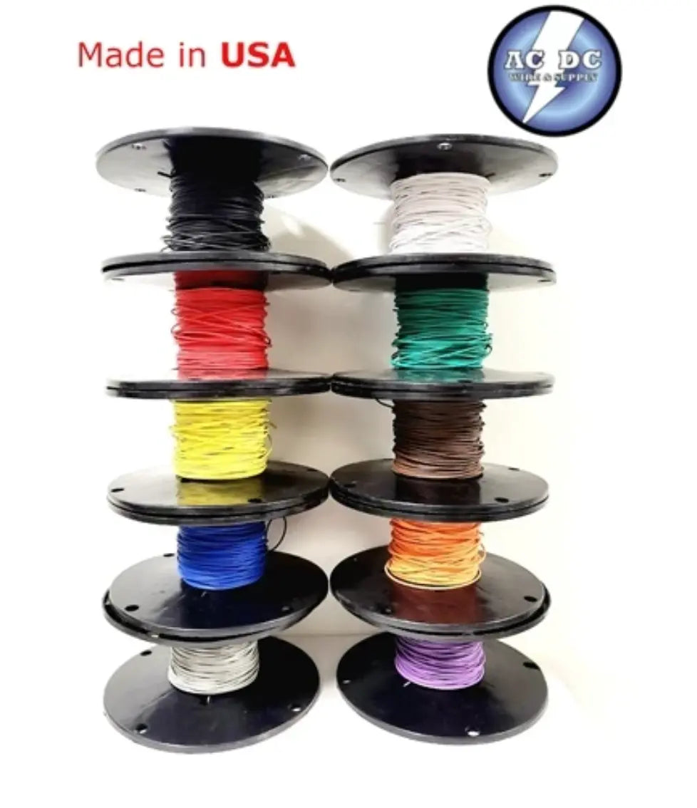 AUTOMOTIVE WIRE 14 AWG HIGH TEMP TXL STRANDED WIRE 10 COLORS CHOOSE YOUR LENGTH AC/DC WIRE AND SUPPLY