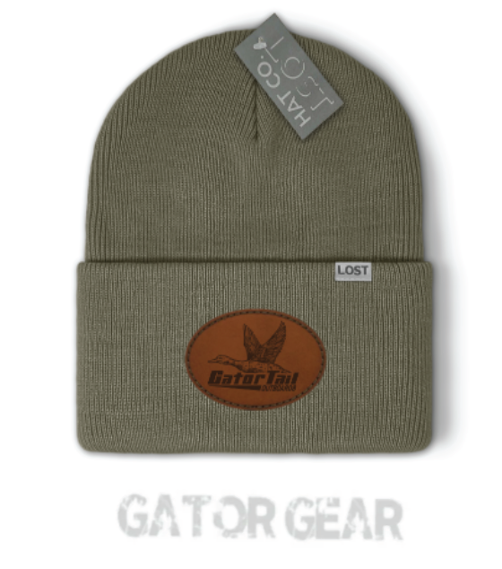 Lost Gator Leather Patch Beanie Gatortail