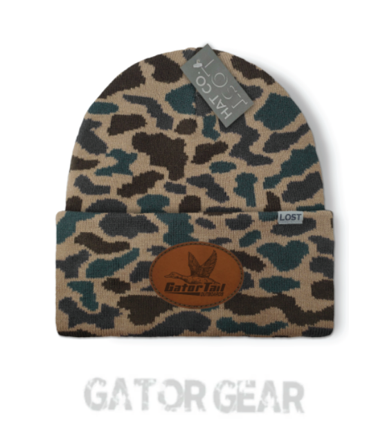 Lost Delta Leather Patch Beanie Gatortail