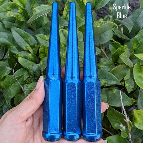 32 Pc 14x1.5 Spike Lug Nuts 6" Tall - Powder Coated - Various Colors
