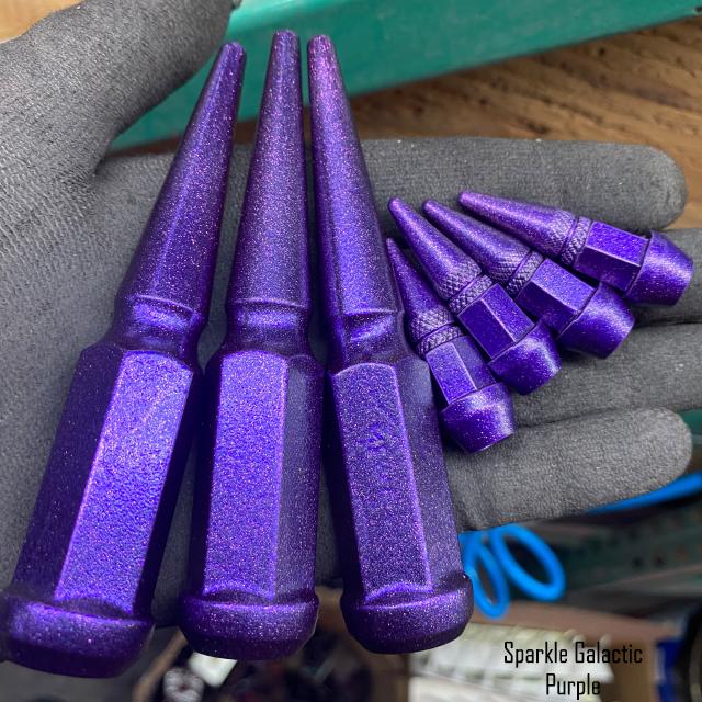 32 Pc 14x1.5 Spike Lug Nuts 4.5" Tall - Powder Coated - Various Colors