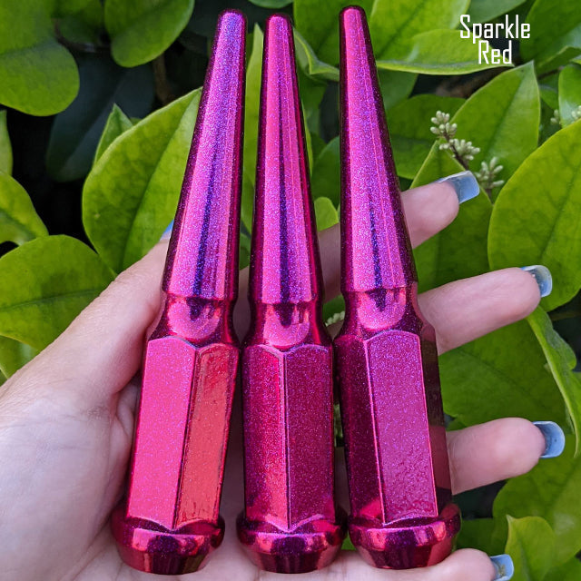 32 Pc 14x1.5 Spike Lug Nuts 4.5" Tall - Powder Coated - Various Colors