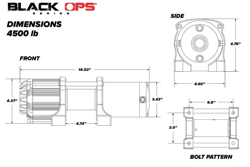 SuperATV 4500LB Winch with Remote & Synthetic Rope