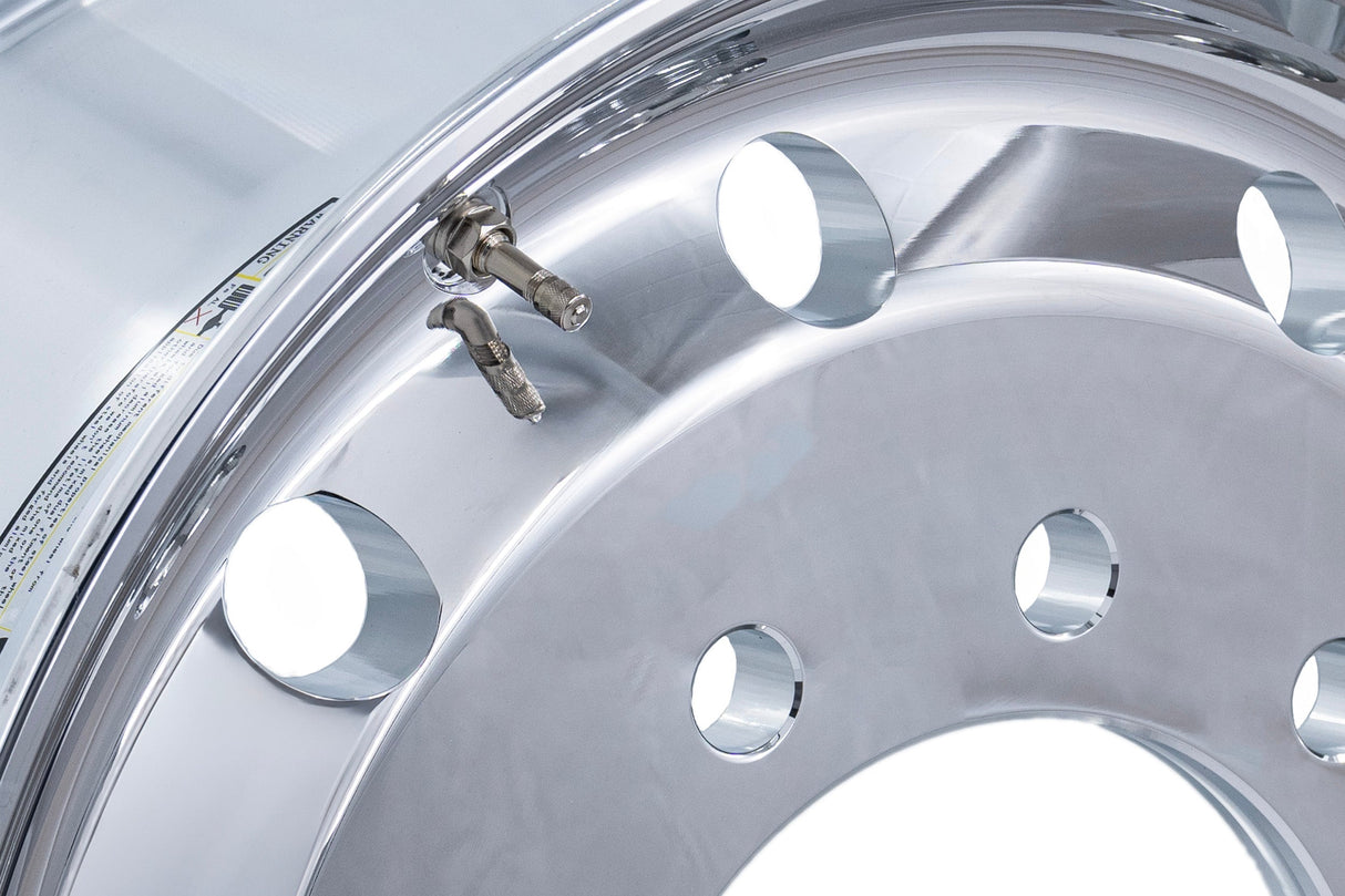 22.5x9 Truck Wheels Flat Face 2pcs Forged Aluminum Rims $350 each BULK PRICE Polished Front Hub Pilot