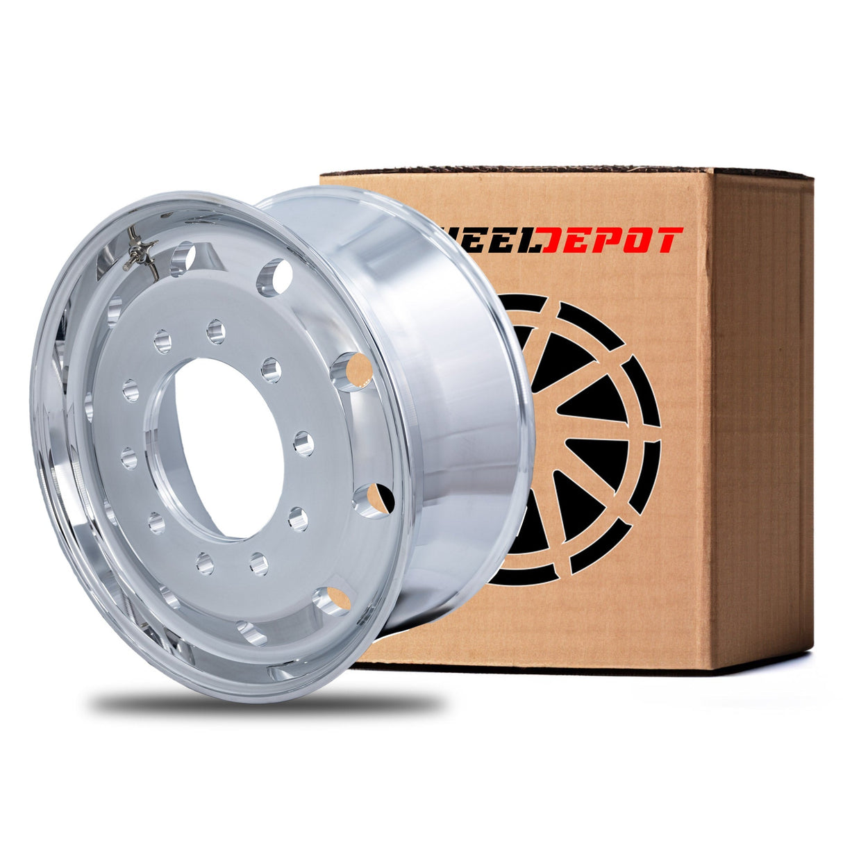 22.5x9 Truck Wheels Flat Face 2pcs Forged Aluminum Rims $350 each BULK PRICE Polished Front Hub Pilot