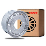 22.5x9 Truck Wheels Flat Face 4pcs Forged Aluminum Rims $342 each BULK PRICE Polished Front Hub Pilot