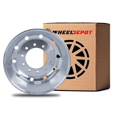 22.5x9 Truck Wheels Flat Face 4pcs Forged Aluminum Rims $342 each BULK PRICE Polished Front Hub Pilot