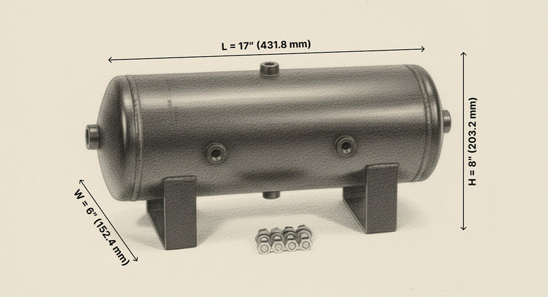 2 Gallon 6 Port Steel Air Tank