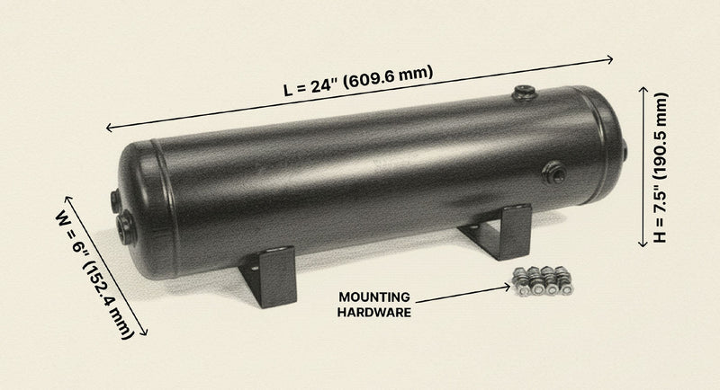 3 Gallon 7 Port Steel Air Tank