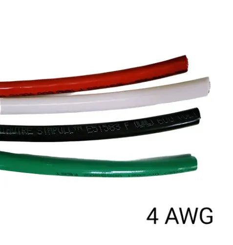 10' FEET EA THHN THWN-2 4 AWG GAUGE RED BLACK GREEN WHITE COPPER BUILDING WIRE AC/DC WIRE AND SUPPLY