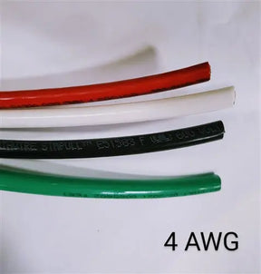 25' FEET EA THHN THWN-2 4 AWG GAUGE RED BLACK GREEN WHITE COPPER BUILDING WIRE AC/DC WIRE AND SUPPLY