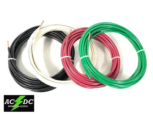 125' FEET EA THHN THWN-2 8 AWG GAUGE RED BLACK GREEN WHITE COPPER BUILDING WIRE AC/DC WIRE AND SUPPLY