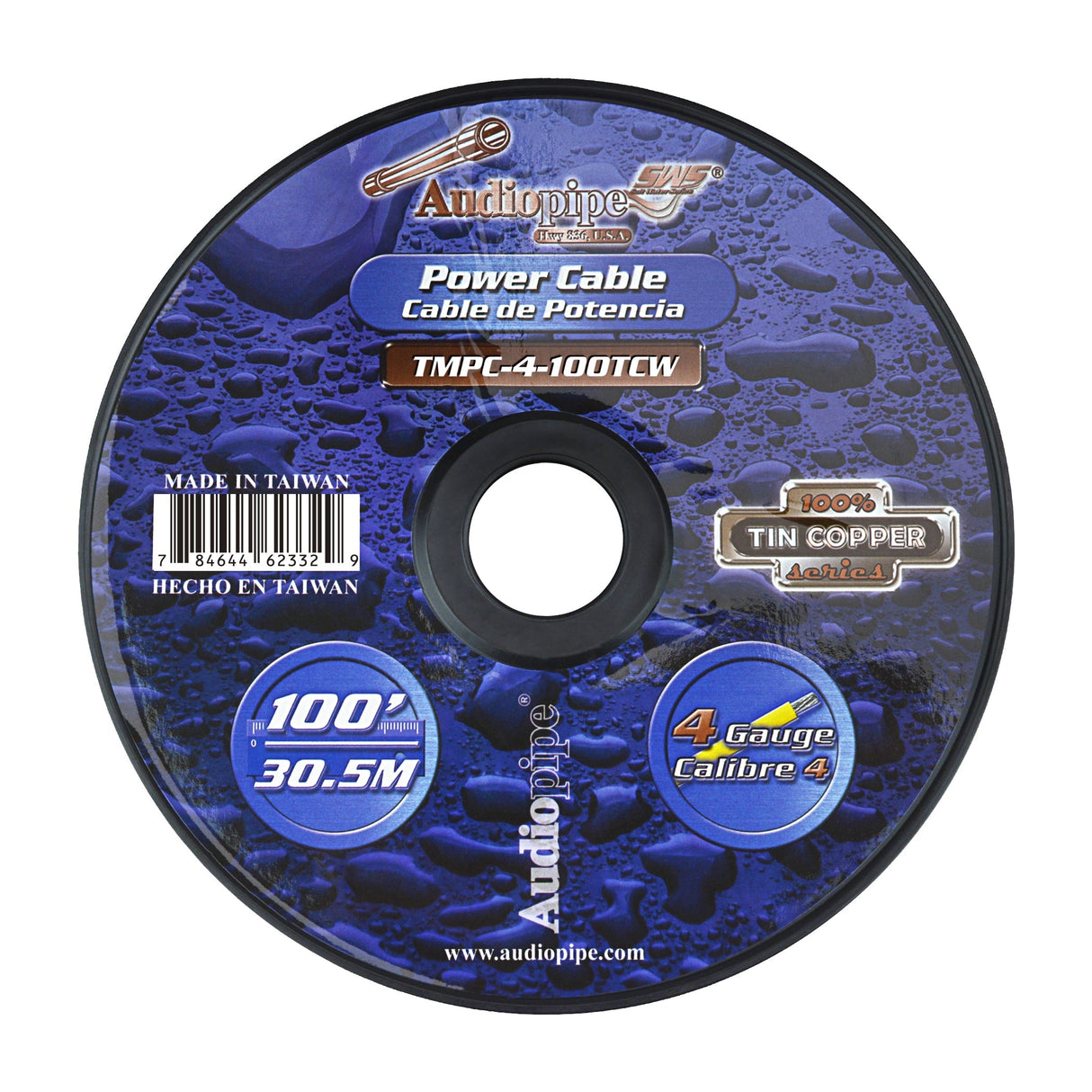 Marine 4 Gauge Power Cable (TMPC-4-100TCW) Audiopipe
