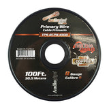 TPS-8CPR-100B - 8 Gauge 100’ 100% Copper Flexible Primary Wire - Black Audiopipe