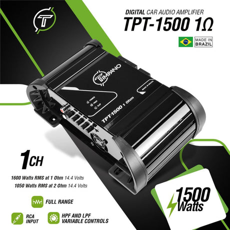 Timpano 1500 Watts Car Audio Amplifier Fullrange TPT-1500 1 Ohm Timpano