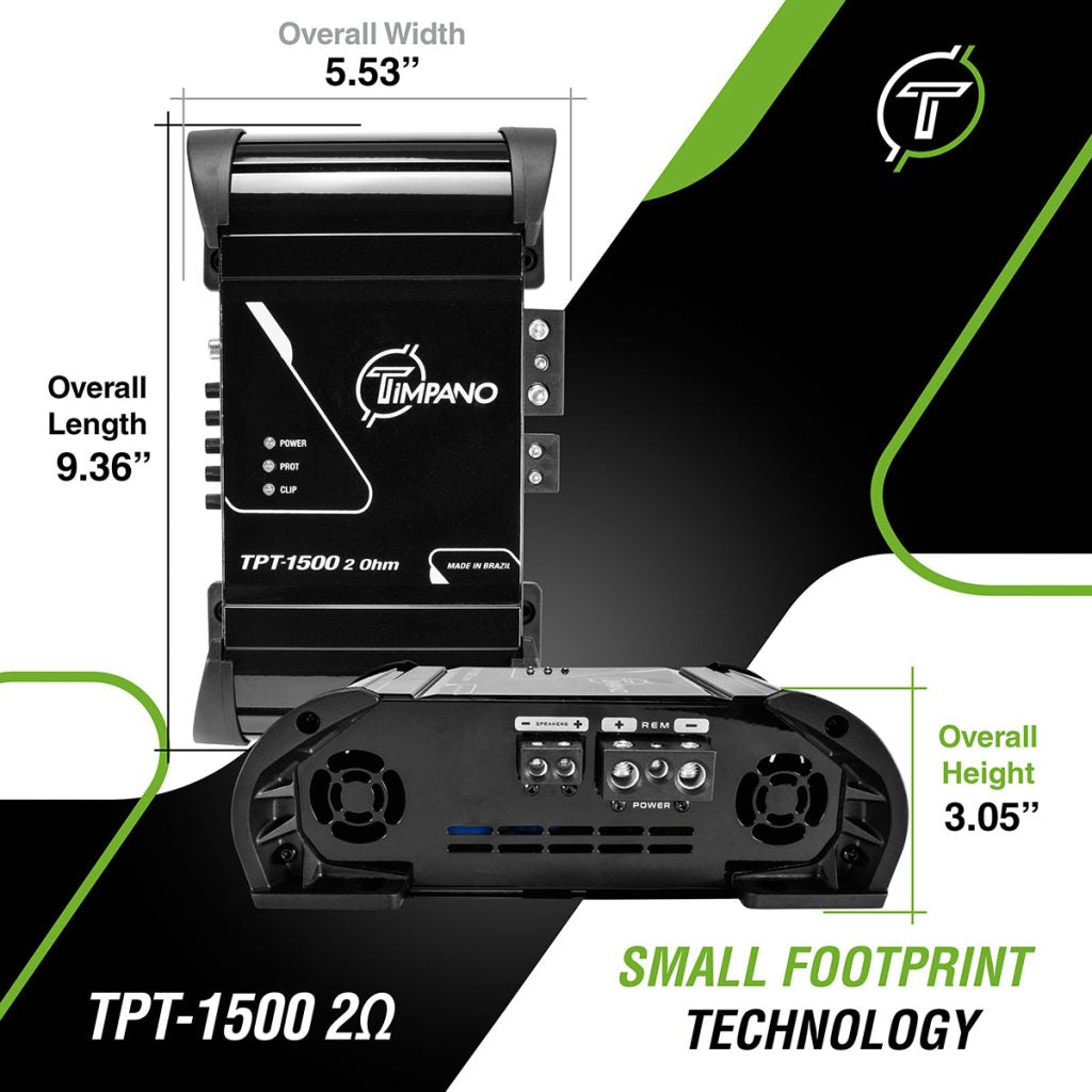 Timpano 1500 Watts Car Audio Amplifier Fullrange TPT-1500 2 Ohm Timpano