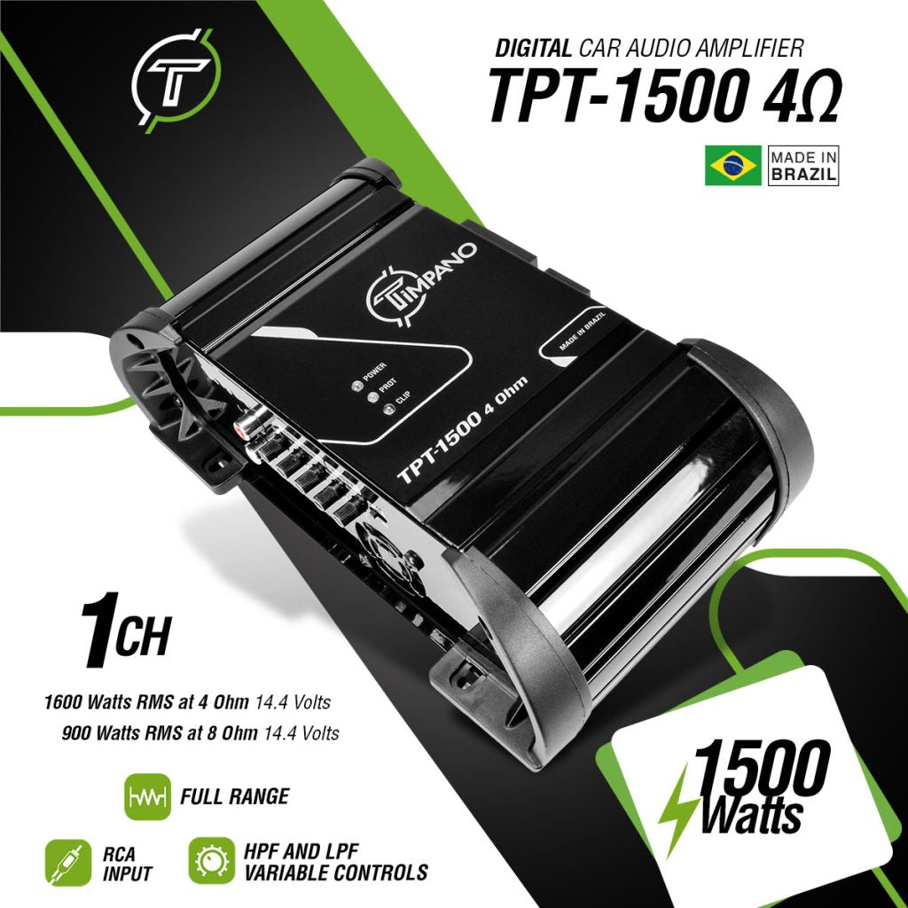 Timpano 1500 Watts Car Audio Amplifier Fullrange TPT-1500 4 Ohm Timpano